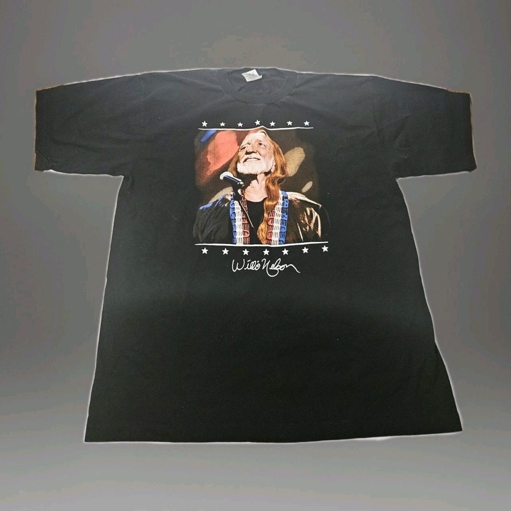 Willie Nelson Shirt - XL - Graphic Tee Rock Rare VTG Y2KBlack Country Alore